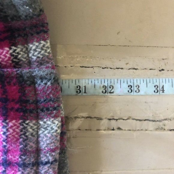 RUE 21 PINK/GRAY PLAID WOOL BLEND PEA COAT SMALL - Picture 7 of 9